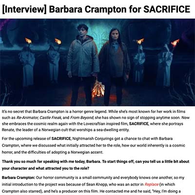 [Interview] Barbara Crampton for SACRIFICE